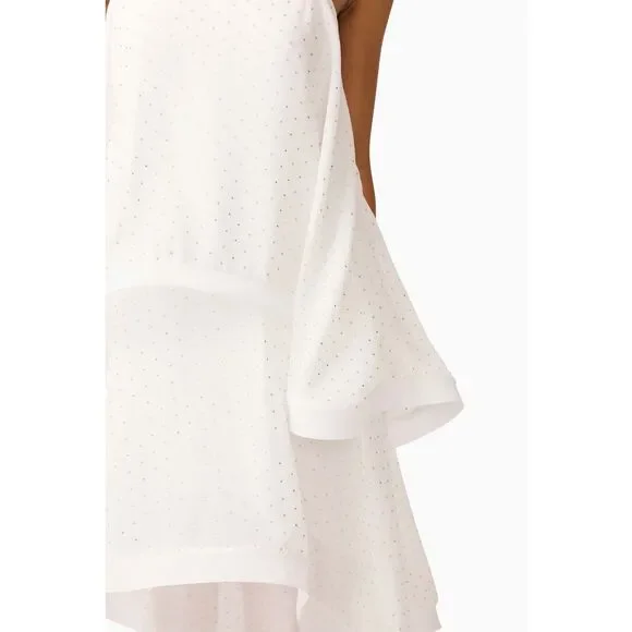 Elliatt Moss Tiered Embellished Gown White bachelorette wedding Bridal size S NW - Picture 5 of 11